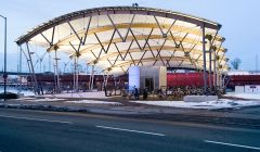 Train station, Rosenheim – PTFE glass arch-supported roof