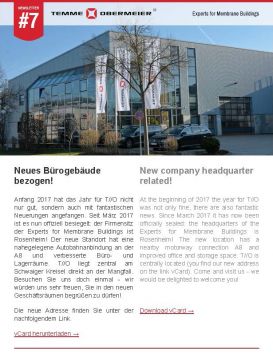 Newsletter #7 Temme//Obermeier - Experts for Membrane Buildings